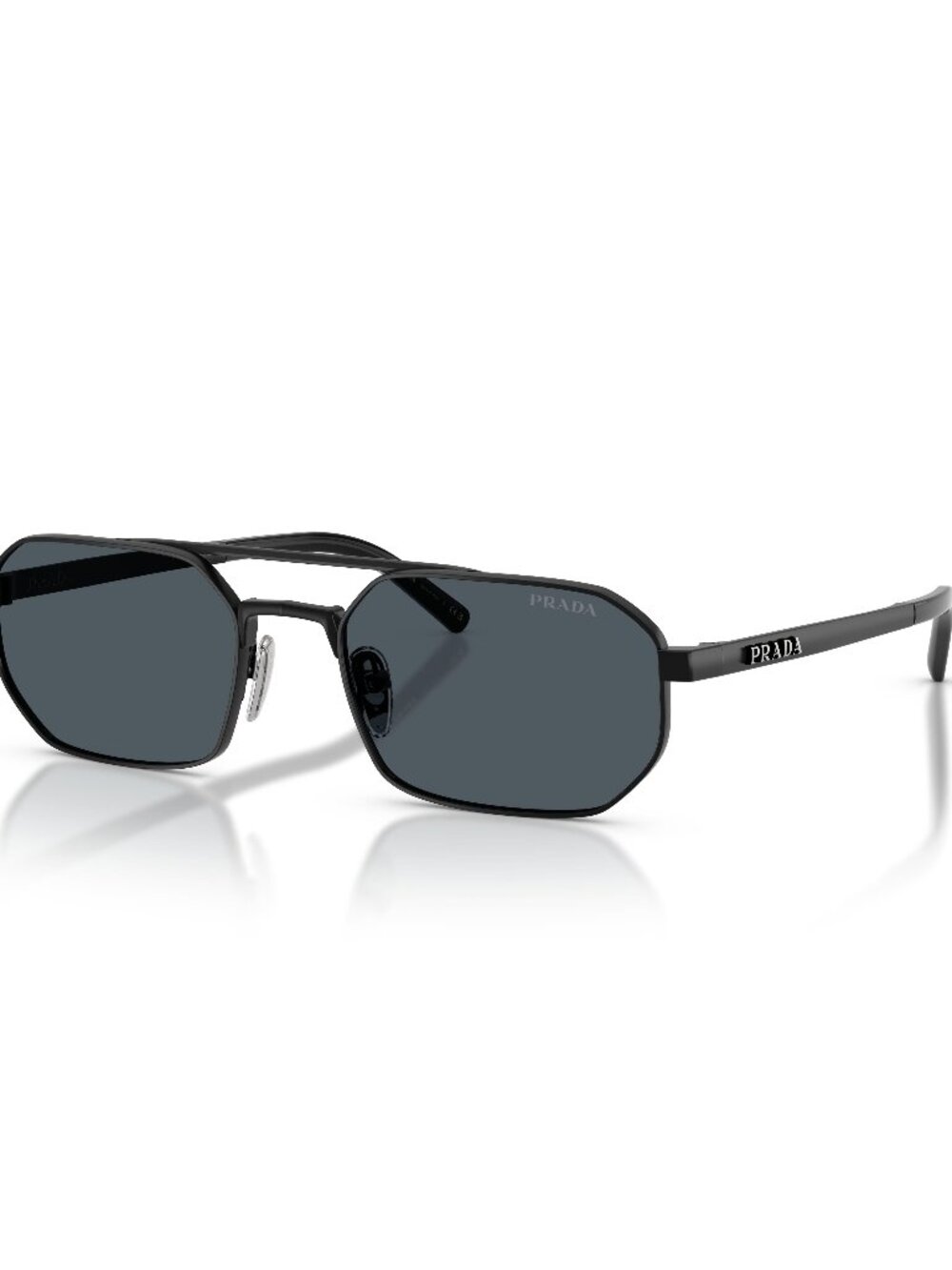New Prada Men's Sunglasses Black Grey Lens Metal Frame PR D53S 7AB70B 55